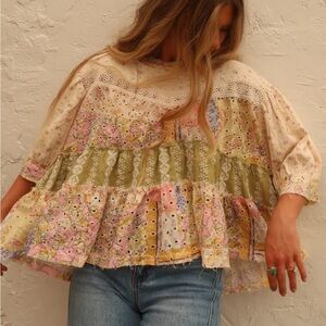 RARE POL Multicolor Patchwork Top